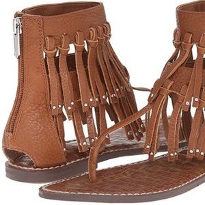Sam Edelman brown fringe gladiator sandals sz 9.5